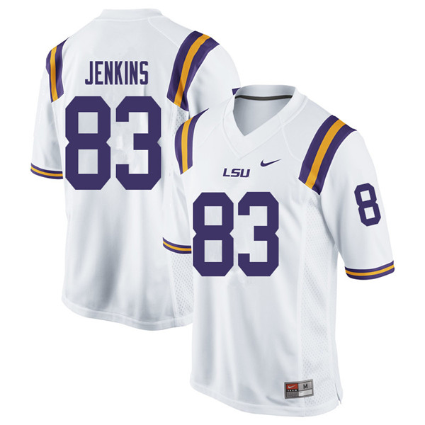 Men #83 Jaray Jenkins LSU Tigers College Football Jerseys Sale-White